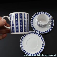 Load image into Gallery viewer, Stylish 1960s SUSIE COOPER for WEDGWOOD. Complete Bone China Coffee Set. Rare MERCURY Pattern. All Perfect
