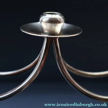 Load image into Gallery viewer, Stylish 1960s Vintage Danish Modernist Silver Plate Candle Holder. Designed by A.P. Berg
