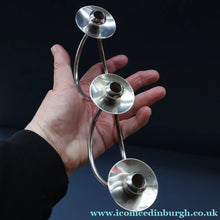 Load image into Gallery viewer, Stylish 1960s Vintage Danish Modernist Silver Plate Candle Holder. Designed by A.P. Berg
