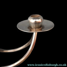 Load image into Gallery viewer, Stylish 1960s Vintage Danish Modernist Silver Plate Candle Holder. Designed by A.P. Berg
