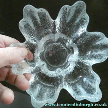 Load image into Gallery viewer, Three Vintage Flair Candle Holders Ravenhead Crystal / Glass 1970s
