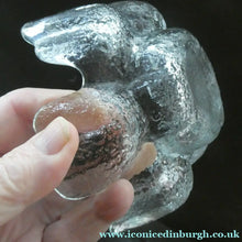 Load image into Gallery viewer, Three Vintage Flair Candle Holders Ravenhead Crystal / Glass 1970s

