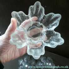 Load image into Gallery viewer, Three Vintage Flair Candle Holders Ravenhead Crystal / Glass 1970s
