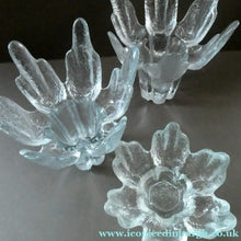 Load image into Gallery viewer, Three Vintage Flair Candle Holders Ravenhead Crystal / Glass 1970s
