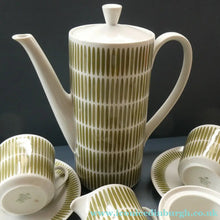 Load image into Gallery viewer,  1970s Seltmann Weiden Bavaria Coffee Set with Green Stripes Pattern

