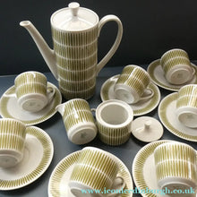 Load image into Gallery viewer,  1970s Seltmann Weiden Bavaria Coffee Set with Green Stripes Pattern
