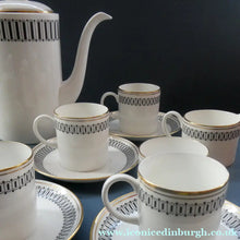 Load image into Gallery viewer, Stylish 1970s SUSIE COOPER for WEDGWOOD. Complete Bone China Coffee Set. COLOSSEUM Pattern
