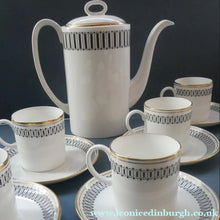 Load image into Gallery viewer, Stylish 1970s SUSIE COOPER for WEDGWOOD. Complete Bone China Coffee Set. COLOSSEUM Pattern
