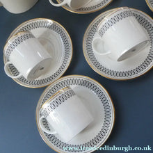 Load image into Gallery viewer, Stylish 1970s SUSIE COOPER for WEDGWOOD. Complete Bone China Coffee Set. COLOSSEUM Pattern
