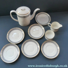 Load image into Gallery viewer, Stylish 1970s SUSIE COOPER for WEDGWOOD. Complete Bone China Coffee Set. COLOSSEUM Pattern
