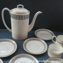 Load image into Gallery viewer, Stylish 1970s SUSIE COOPER for WEDGWOOD. Complete Bone China Coffee Set. COLOSSEUM Pattern
