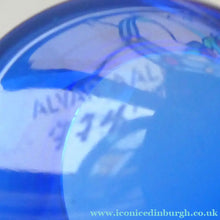 Load image into Gallery viewer, 1994 FINNISH Shallow Blue Glass SAVOY Vase. Iconic Mid Century Design by Alvar Aalto for Iittala, Finland. With acid etched signature (B)
