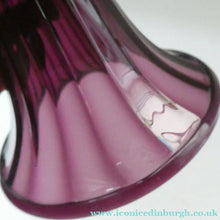Load image into Gallery viewer, Stylish 1909 James POWELL for Whitefriars Glass Fluted Amethyst Vase. Trumpet Shaped.  5 inches
