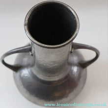 Load image into Gallery viewer, Stylish Arts and Crafts Pewter Twin Handled Vase by Walker &amp; Co. 8 inches in height
