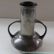 Load image into Gallery viewer, Stylish Arts and Crafts Pewter Twin Handled Vase by Walker &amp; Co. 8 inches in height
