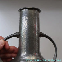 Load image into Gallery viewer, Stylish Arts and Crafts Pewter Twin Handled Vase by Walker &amp; Co. 8 inches in height
