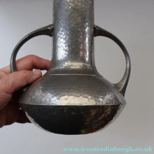 Load image into Gallery viewer, Stylish Arts and Crafts Pewter Twin Handled Vase by Walker &amp; Co. 8 inches in height
