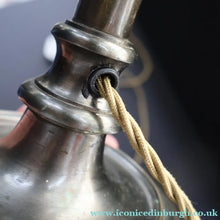 Load image into Gallery viewer, Stylish Early 20th Century Bronze Table Lamp with White Glass Shade with Frilled Edge. REWIRED
