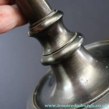 Load image into Gallery viewer, Stylish Early 20th Century Bronze Table Lamp with White Glass Shade with Frilled Edge. REWIRED

