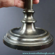 Load image into Gallery viewer, Stylish Early 20th Century Bronze Table Lamp with White Glass Shade with Frilled Edge. REWIRED

