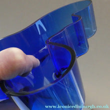Load image into Gallery viewer, FINNISH 1994 Shallow Blue Glass SAVOY Vase. Iconic Mid Century Design by Alvar Aalto for Iittala, Finland. With acid etched signature 
