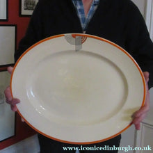 Load image into Gallery viewer, Massive Royal Doulton Orange Tango 1930s Art Deco Serving Platter
