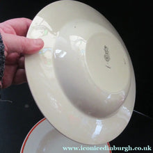 Load image into Gallery viewer, Art Deco 1930s Royal Doulton Orange Red Tango Pattern Soup Bowls or Dishes
