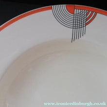 Load image into Gallery viewer, Art Deco 1930s Royal Doulton Orange Red Tango Pattern Soup Bowls or Dishes
