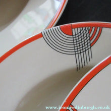 Load image into Gallery viewer, Art Deco 1930s Royal Doulton Orange Red Tango Pattern Soup Bowls or Dishes
