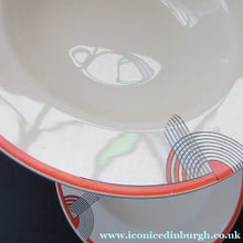 Load image into Gallery viewer, Art Deco 1930s Royal Doulton Orange Red Tango Pattern Soup Bowls or Dishes

