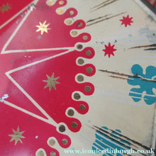 Load image into Gallery viewer, Vintage 1950s Sweets Tin. Abstract Atomic Designs. Snowflake and Aquarium
