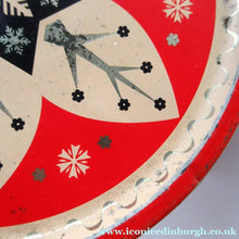 Load image into Gallery viewer, Vintage 1950s Sweets Tin. Abstract Atomic Designs. Snowflake and Aquarium
