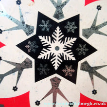 Load image into Gallery viewer, Vintage 1950s Sweets Tin. Abstract Atomic Designs. Snowflake and Aquarium
