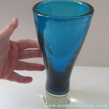 Load image into Gallery viewer, Vintage CZECH Evening Blue Glass Vase. 1960s Harrachov
