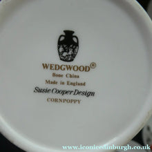 Load image into Gallery viewer, Susie Cooper Six Trios: Cups, Saucers and Sides Plates Cornpoppy Wedgwood
