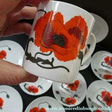 Load image into Gallery viewer, Susie Cooper Six Trios: Cups, Saucers and Sides Plates Cornpoppy Wedgwood
