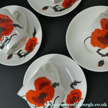 Load image into Gallery viewer, Susie Cooper Six Trios: Cups, Saucers and Sides Plates Cornpoppy Wedgwood
