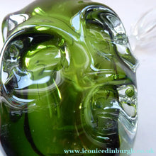 Load image into Gallery viewer, SWEDISH ASEDA GLASBRUK "Thumbprint" Decanter. Stylish Vintage Bristol Dark Green Glass. Designed by Bo Bergstom, Sweden
