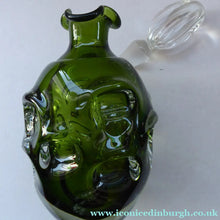 Load image into Gallery viewer, SWEDISH ASEDA GLASBRUK "Thumbprint" Decanter. Stylish Vintage Bristol Dark Green Glass. Designed by Bo Bergstom, Sweden
