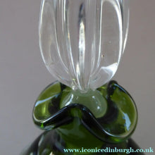 Load image into Gallery viewer, SWEDISH ASEDA GLASBRUK "Thumbprint" Decanter. Stylish Vintage Bristol Dark Green Glass. Designed by Bo Bergstom, Sweden
