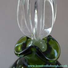 Load image into Gallery viewer, SWEDISH ASEDA GLASBRUK "Thumbprint" Decanter. Stylish Vintage Bristol Dark Green Glass. Designed by Bo Bergstom, Sweden
