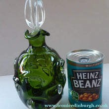 Load image into Gallery viewer, SWEDISH ASEDA GLASBRUK "Thumbprint" Decanter. Stylish Vintage Bristol Dark Green Glass. Designed by Bo Bergstom, Sweden
