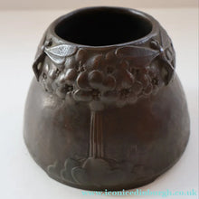 Load image into Gallery viewer, Swedish Bronze Pot / Vase by John Farngren (1884 - 1960) for Otto Meyer. Decorated with Relief Dragonflies and Flowers. SIGNED
