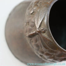 Load image into Gallery viewer, Swedish Bronze Pot / Vase by John Farngren (1884 - 1960) for Otto Meyer. Decorated with Relief Dragonflies and Flowers. SIGNED
