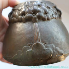 Load image into Gallery viewer, Swedish Bronze Pot / Vase by John Farngren (1884 - 1960) for Otto Meyer. Decorated with Relief Dragonflies and Flowers. SIGNED
