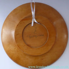 Load image into Gallery viewer, SWEDISH FOLK ART 1930s Wooden Plate. Rare Hand Painted Wedding Plate. Signed with initials and dated 1936 on the reverse
