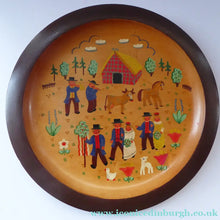 Load image into Gallery viewer, SWEDISH FOLK ART 1930s Wooden Plate. Rare Hand Painted Wedding Plate. Signed with initials and dated 1936 on the reverse
