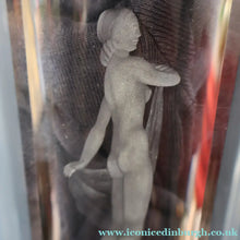 Load image into Gallery viewer, SWEDISH GLASS. Nils Landberg for Orrefors. TALL Vase with a Etched Nude Woman. 7 3/4 inches
