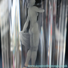 Load image into Gallery viewer, SWEDISH GLASS. Nils Landberg for Orrefors. TALL Vase with a Etched Nude Woman. 7 3/4 inches
