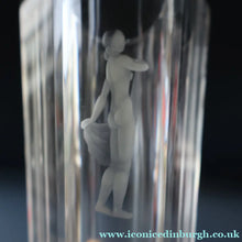 Load image into Gallery viewer, SWEDISH GLASS. Nils Landberg for Orrefors. TALL Vase with a Etched Nude Woman. 7 3/4 inches
